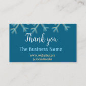 青いオレンジ色の雪がビジネス名のクリスマスを追加 名刺 (裏面)