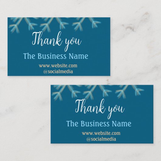 青いオレンジ色の雪がビジネス名のクリスマスを追加 名刺 (正面/裏面)