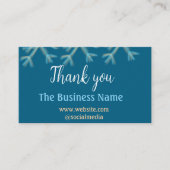 青いオレンジ色の雪がビジネス名のクリスマスを追加 名刺 (正面)