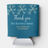 青いオレンジ色の雪がビジネス名のクリスマスを追加 缶クーラー (裏面)