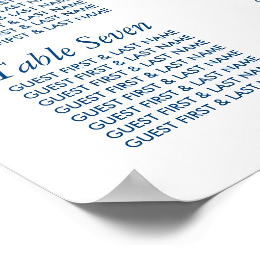 青いオークの木素朴と座ミニマル席表 ポスター (角)