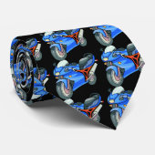 青いオートバイのタイ ネクタイ (ロール)