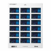 青いオーナメントギフトラベル ラベル (フルシート)