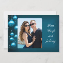 青いオーナメント縦写真の個人メッセージ