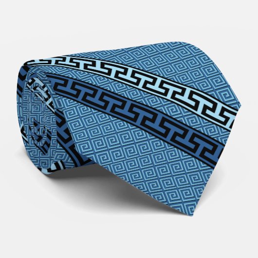 青いオーナメント ネクタイ (ロール)