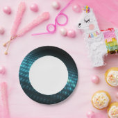 青いオーブス3D ペーパープレート (パーティー)