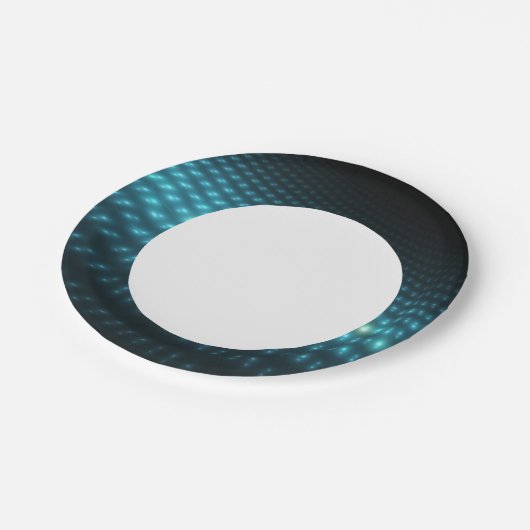 青いオーブス3D ペーパープレート (アングル)