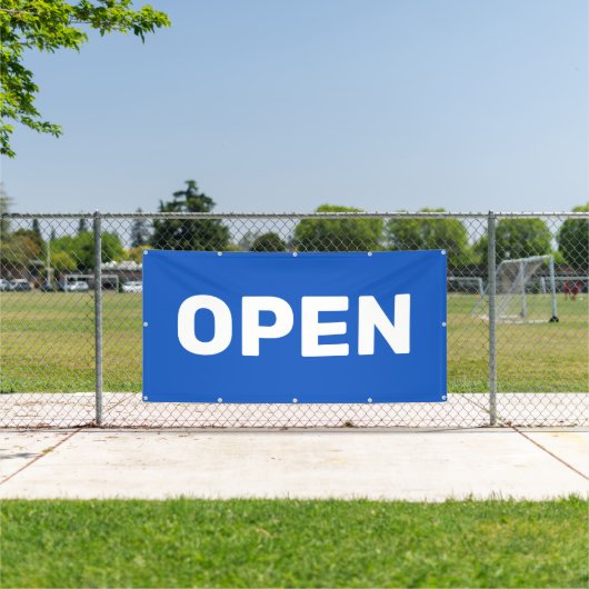 青いオープン バナー 横断幕 (インサイチュ)