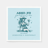 青いカウガール エイジ・トゥ・パーフェクション バースデーパーティー スタンダードカクテルナプキン (正面)