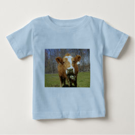 青いカウシャツ ベビーTシャツ