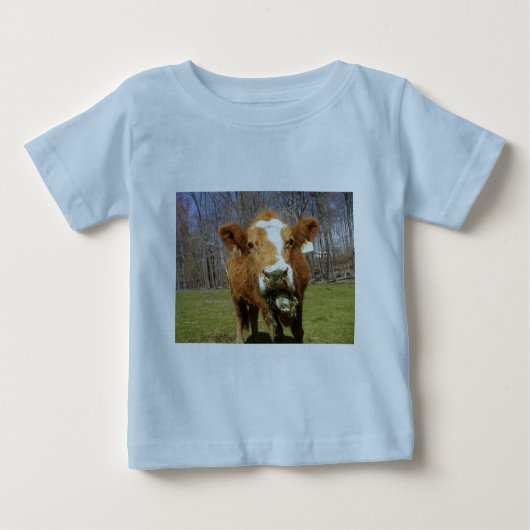 青いカウシャツ ベビーTシャツ (正面)