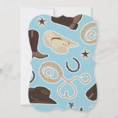 青いカウボーイのテーマの誕生日のパーティの招待状 招待状 (裏面)