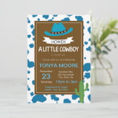 青いカウボーイのベビーシャワーの招待状 招待状 (スタンド正面)