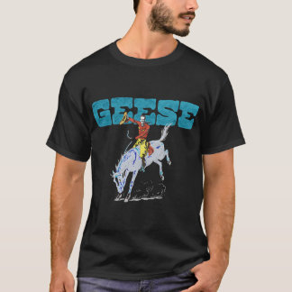 青いカウボーイの馬レースステッカー Tシャツ