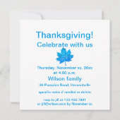 青いカエデの葉 招待状 (裏面)