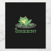 青いカエルだ | Cartoon Frog | Frog おもしろい Lover ワインラベル (シングルラベル)