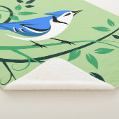 青いカエルの木の枝 シェルパブランケット (3/4)