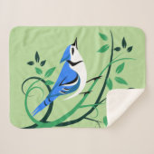 青いカエルの木の枝 シェルパブランケット (正面(横))