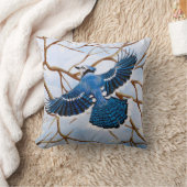 青いカケス クッション (ブランケット)