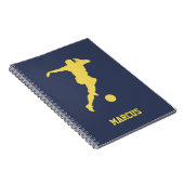 青いカスタマイズサッカー ノートブック (右側)