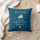 青いカスタマイズ航海の可能なビーチライフ クッション (ブランケット)