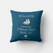青いカスタマイズ航海の可能なビーチライフ クッション (裏面)