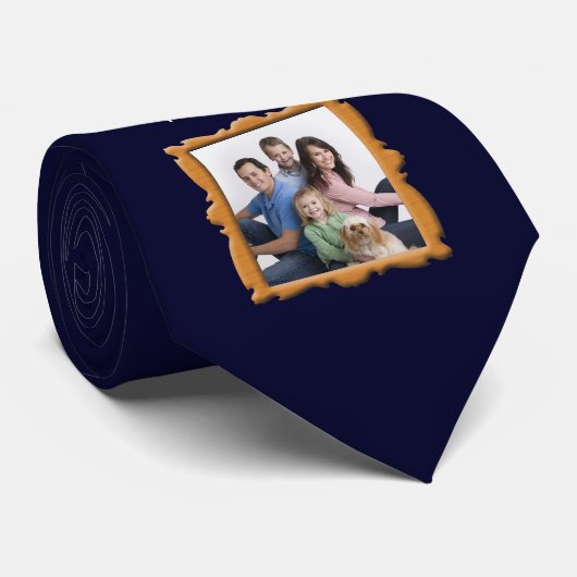 青いカスタムな写真の父の日のタイ ネクタイ (ロール)