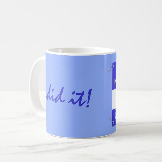 青いカスタムのどこでも半分のマラソン、13.1マイル コーヒーマグカップ (正面左)