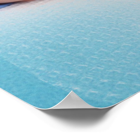 青いカスタムパーソナライズされた赤ちゃん男の子の写真 ポスター (角)