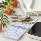 青いカスタムペリウインクルのパタスタイリッシューンにモノグラム キーホルダー (正面右)