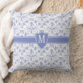 青いカスタムペリウインクルのパタスタイリッシューンにモノグラム クッション (ブランケット)