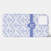青いカスタムペリウインクルのパタスタイリッシューンにモノグラム Case-Mate iPhoneケース (裏面 (横))