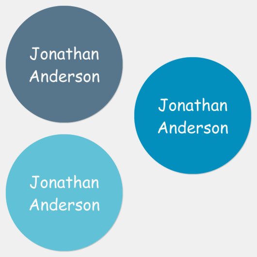 青いカスタム子供の名前ラベルの濃淡 ラベル (グループ)