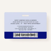 青いカスタム従業員の写真IDバッジ バッジ (裏面)