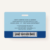 青いカスタム従業員の写真IDバッジ バッジ (裏面)