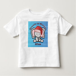 青いカスタム男の赤ちゃん名初めてのクリスマス2022 トドラーTシャツ