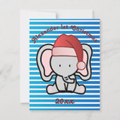 青いカスタム男の赤ちゃん名初めてのクリスマス2022 ノートカード (正面)