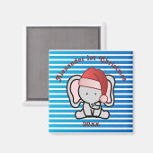 青いカスタム男の赤ちゃん名初めてのクリスマス2022 マグネット (正面/裏面)