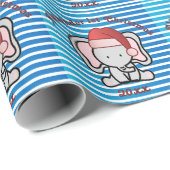 青いカスタム男の赤ちゃん名初めてのクリスマス2022 ラッピングペーパー (ロールコーナー)