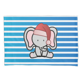 青いカスタム男の赤ちゃん名初めてのクリスマス2022 枕カバー