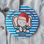 青いカスタム男の赤ちゃん名初めてのクリスマス2022 缶バッジ (インサイチュ)