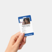 青いカスタム社員ナースの医師ID写真 バッジ (Handheld)