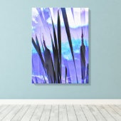 青いカタイル キャンバスプリント (インサイチュ (ウッドフロア))