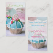 青いカップケーキのベーカリー 名刺 (正面/裏面)