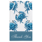 青いカニの海辺パターン スモールペーパーバッグ (裏面)