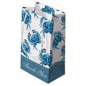 青いカニの海辺パターン スモールペーパーバッグ (裏面アングル)