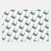 青いカニの航海の干ばつ ラッピングペーパーシート (正面2)