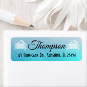 青いカニパーソナライズされたの差出人住所ラベル ラベル (インサイチュ)