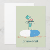 青いカプセルの薬剤師 招待状 (正面/裏面)