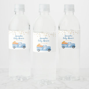 青いカボチャトラックの水瓶ラベル ペットボトルラベル